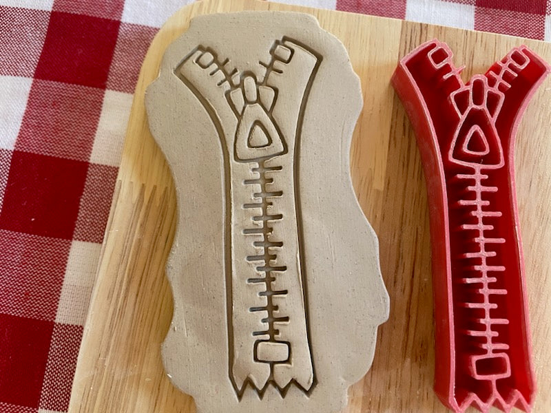 Zipper pottery stamp, from the June 2024 Fiber Arts mystery box, 3d printed, multiple sizes available