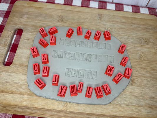 Alphabet Pottery Stamp Set - Mid Century Modern Font, multiple sizes, Letters and/or Numbers