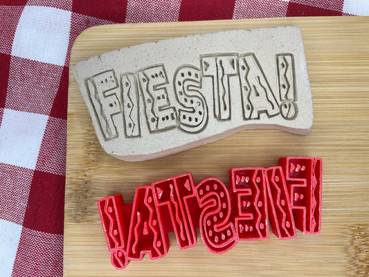 "FIESTA" Pottery Word Stamp - Fiesta Party themed April 2025 Mystery Box, multiple sizes available