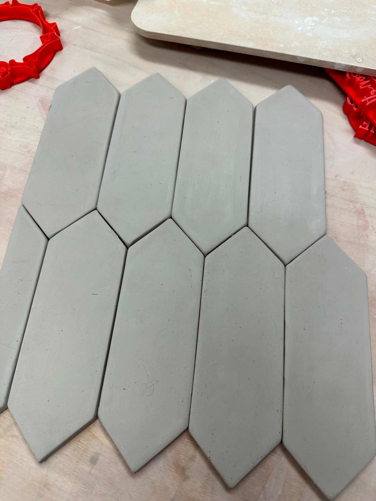 DIY Ceramic Tiles - Picket shape, 2" x 6" fired dimensions, Clay Cutter - plastic 3D printed