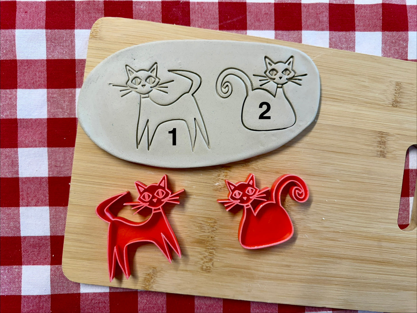 Retro Cats Pottery Stamps - June 2026 - Mid Century Modern Themed Mystery Box, multiple sizes available
