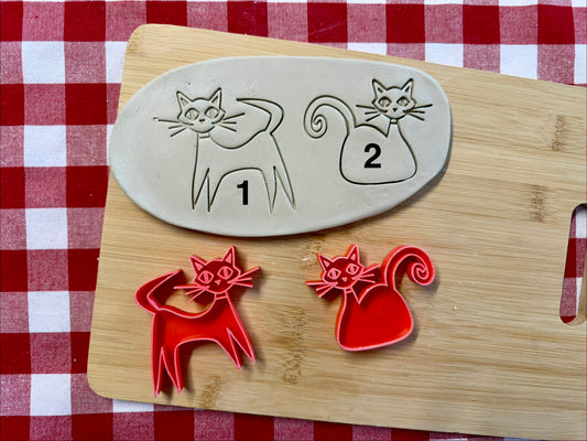 Retro Cats Pottery Stamps - June 2026 - Mid Century Modern Themed Mystery Box, multiple sizes available