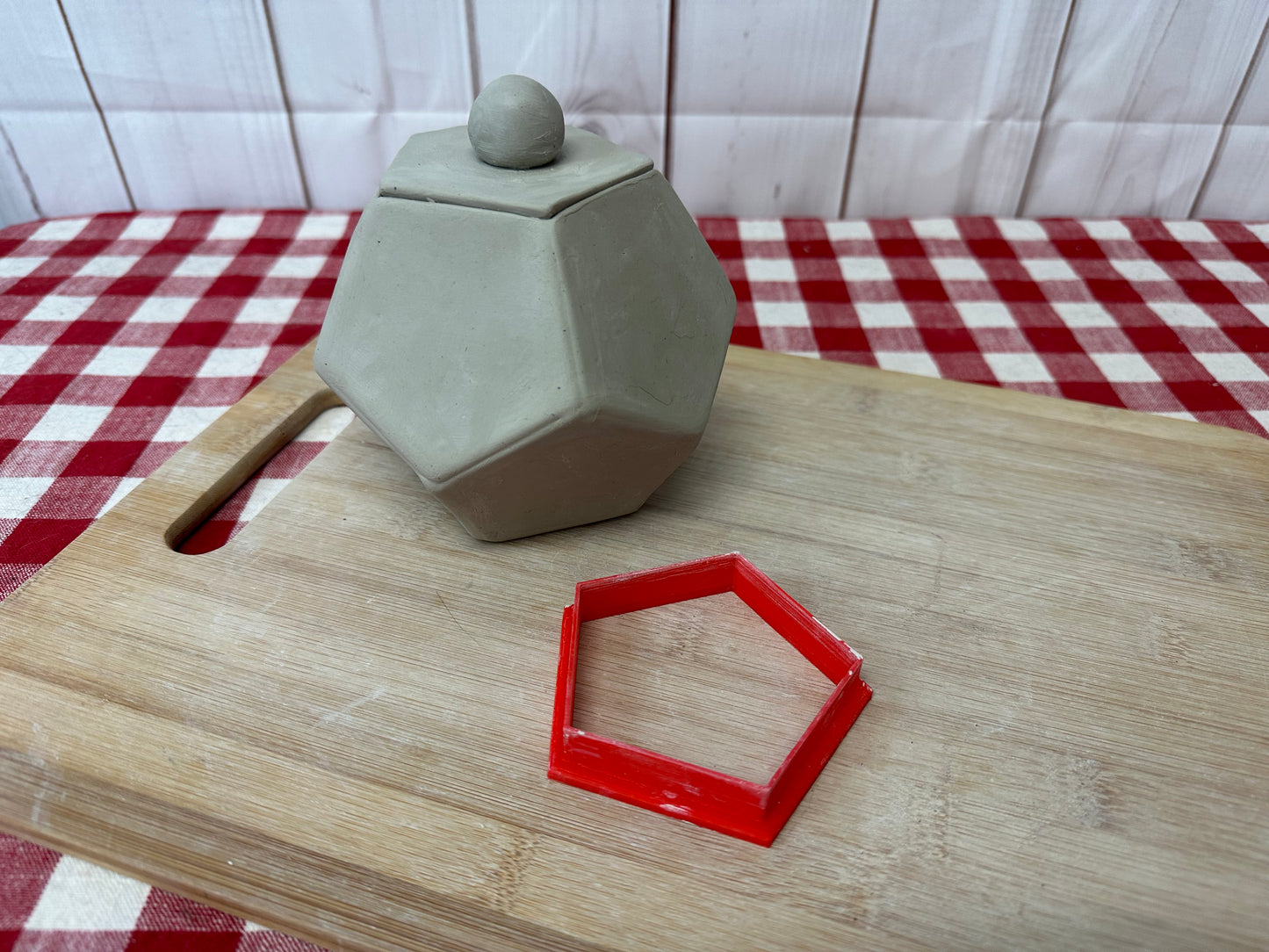 Plain Pentagon, Clay Cutter - plastic 3D printed, XL pottery tool, multiple sizes