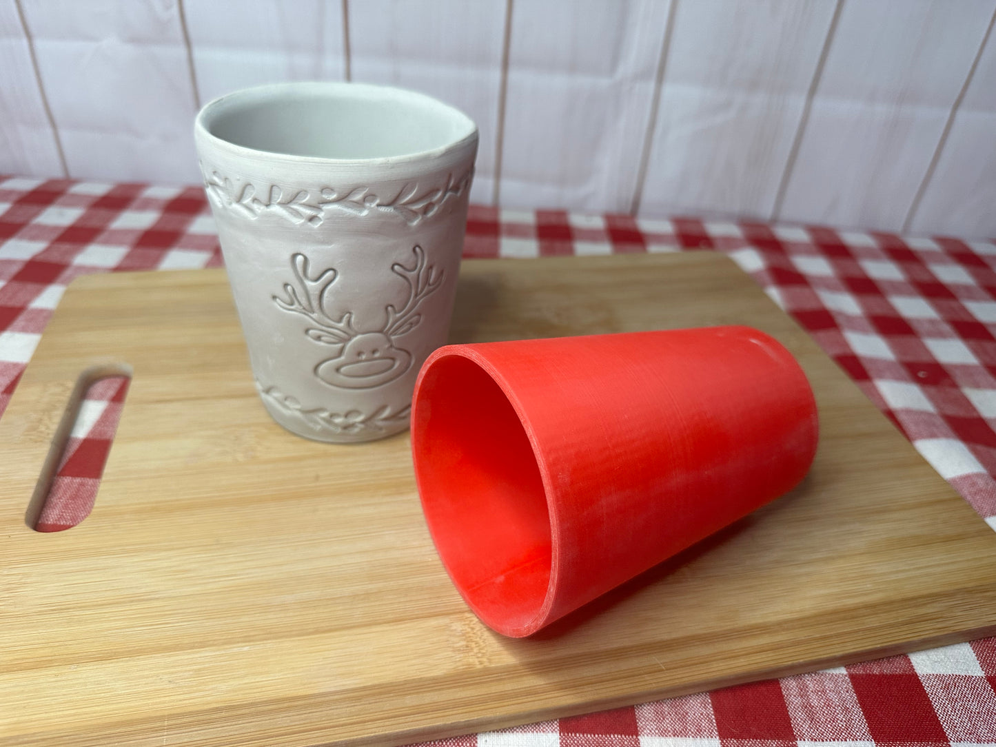 Cup Form for Cup Pottery Template - Form Only - Straight side, 3" Base x 5" Tall x 3.75" top Finished size