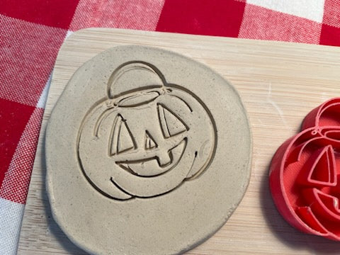 Pumpkin Pottery Stamp, From the February 2024 mystery box -  plastic 3D printed, multiple sizes available