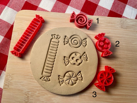 Pieces of Candy pottery stamps - Gingerbread themed July 2024 Mystery Box, sold as set or individual