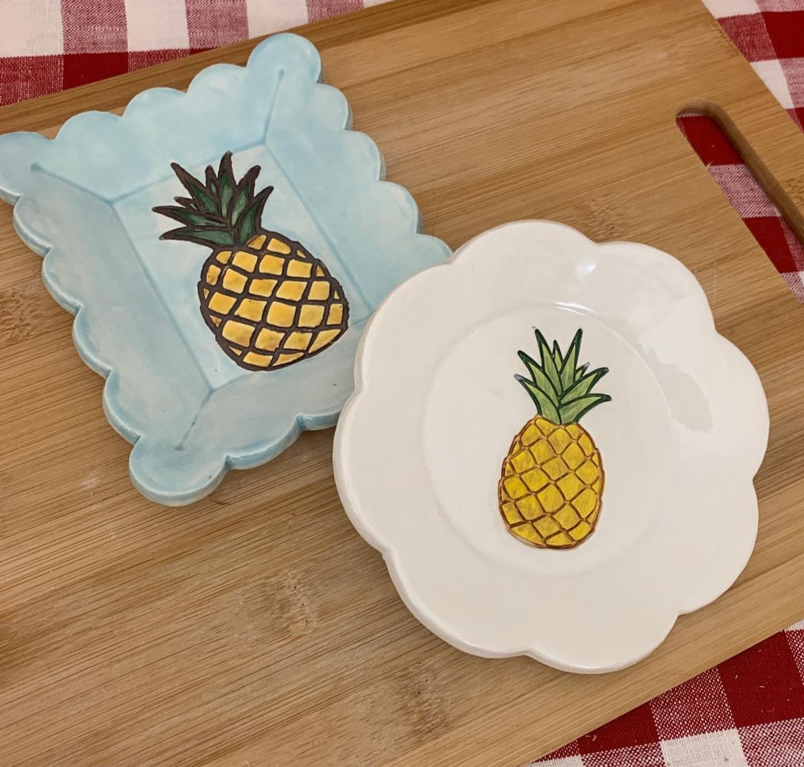 Pineapple Design Pottery Stamp or Stencil w/optional cutter - plastic 3d printed, multiple sizes available