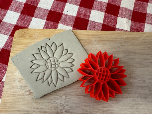 Thanksgiving Stamp Series - Sunflower stamp, plastic 3D printed, multiple sizes