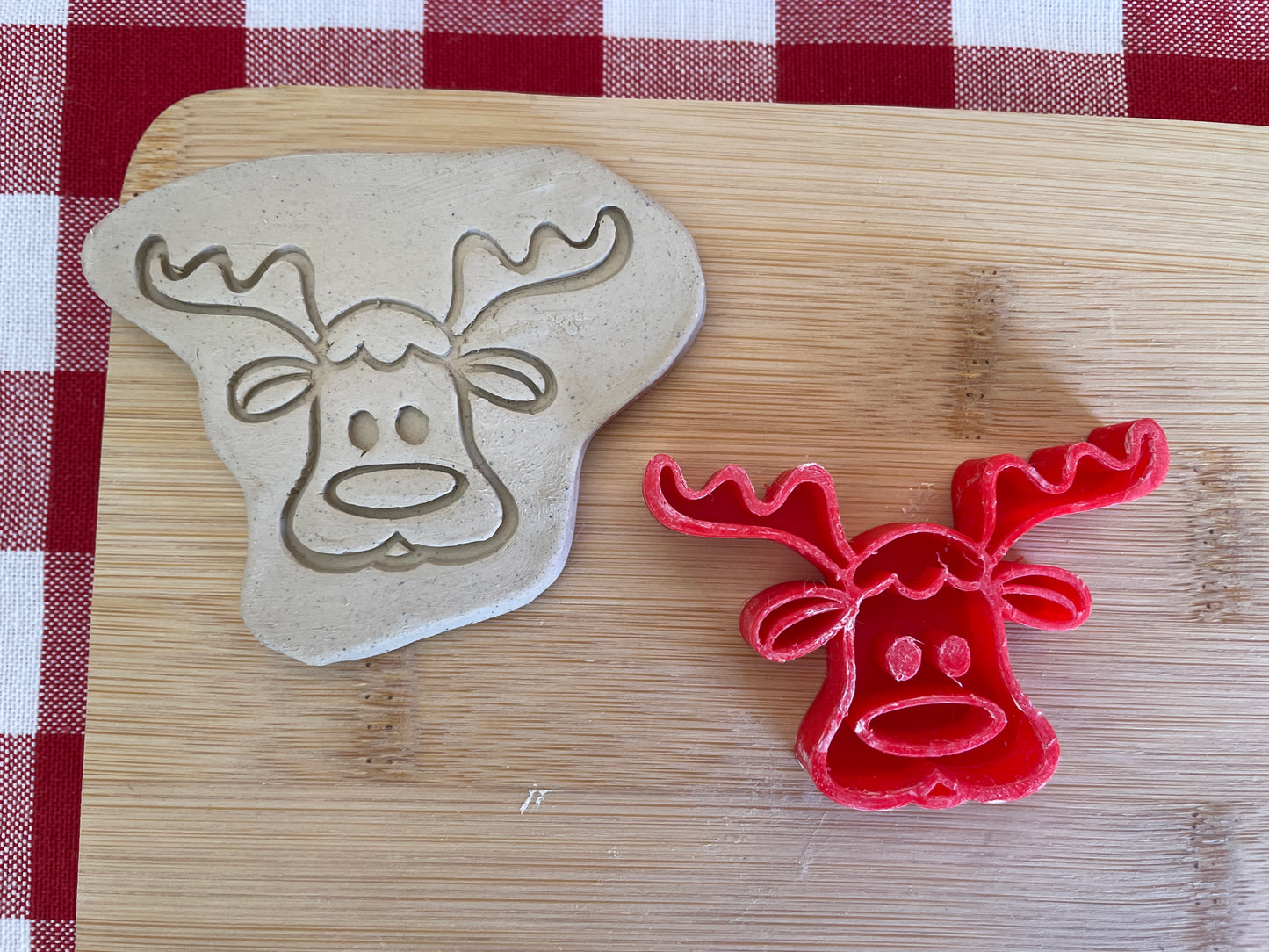 Moose - Pottery Stamp - July 2025 - Christmas in July Themed Mystery Box, multiple sizes available