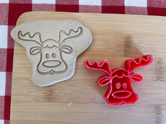 Moose - Pottery Stamp - July 2025 - Christmas in July Themed Mystery Box, multiple sizes available