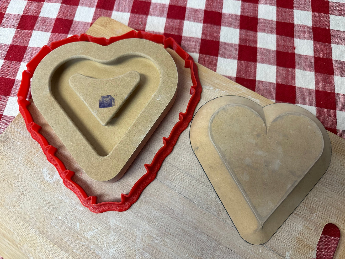 NEW Ruffle Edge Heart Clay Cutter, made to match OG and Wallie heart GR Pottery form - pottery tool, multiple sizes