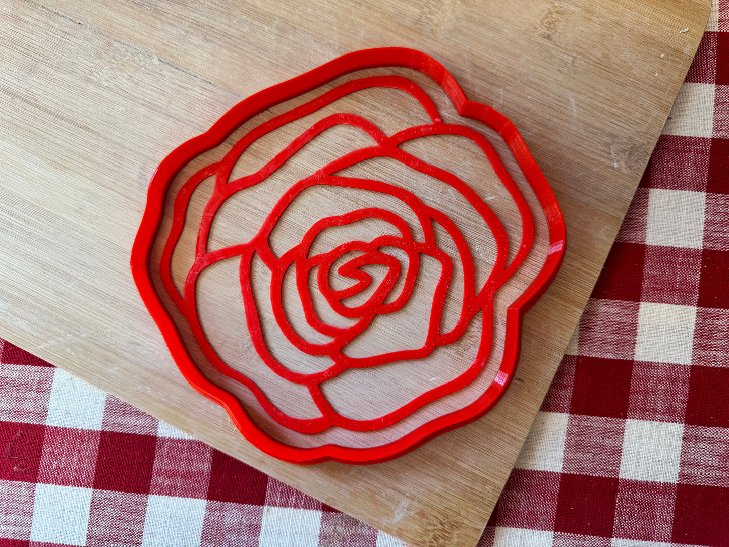 Rose Design, Pottery Stamp or Stencil w/ cutter, multiple sizes