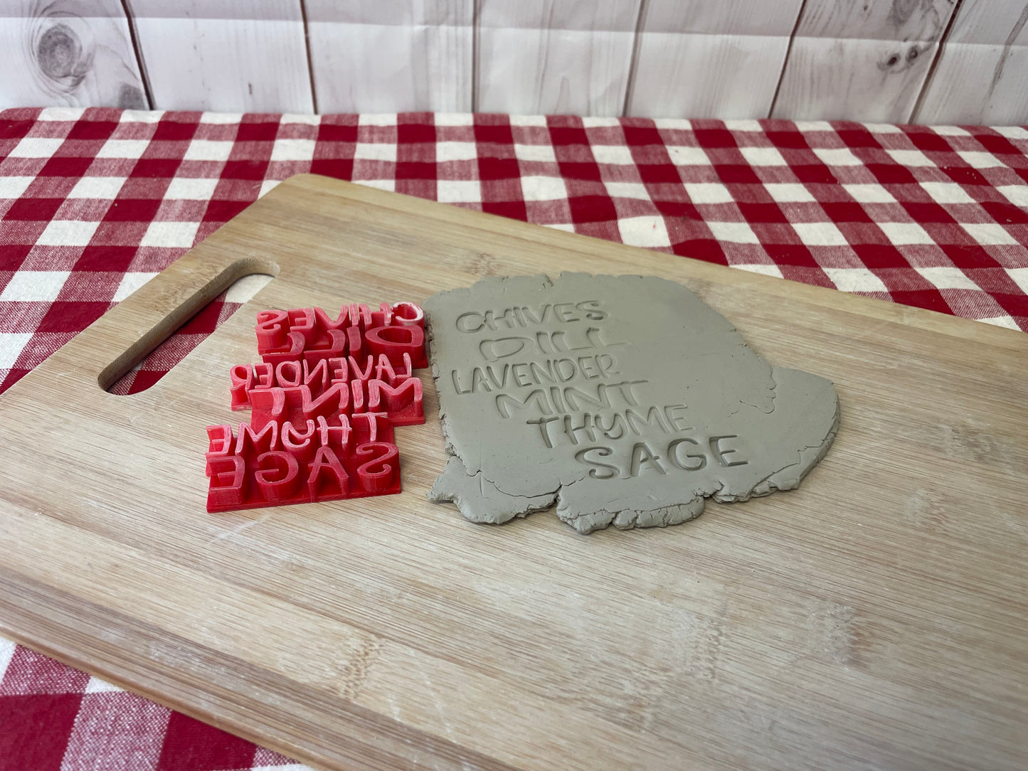 Herb Garden Stake Words Pottery Stamps - Basil, Dill, Parsley, etc, 3D Printed, each