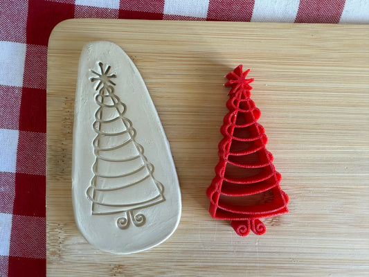 Modern Tree Pottery Stamp - July 2026 - Vintage Christmas Themed Mystery Box, multiple sizes available