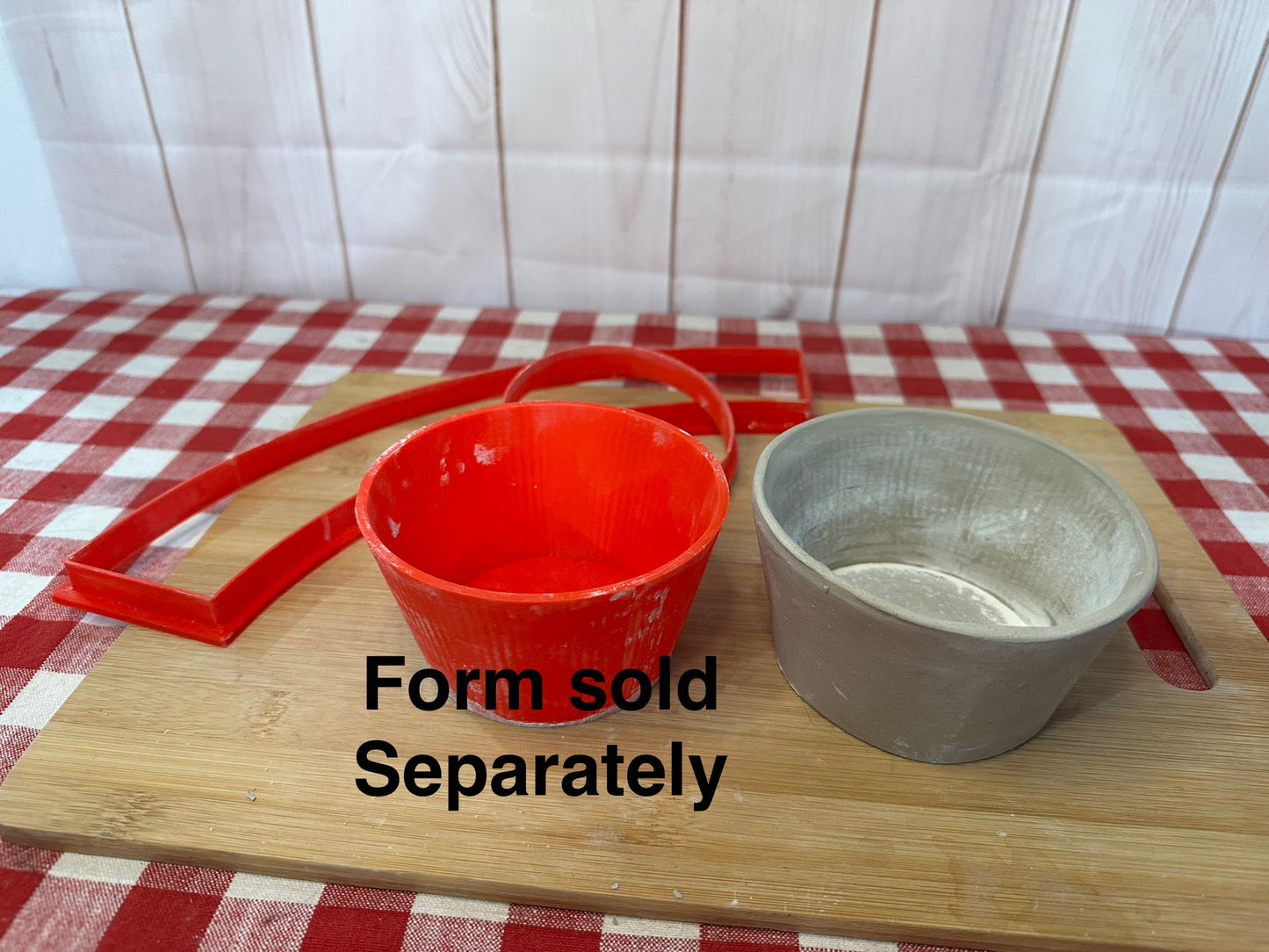 Ramekin Template Clay Cutter - Small Bowl 3.5" Base x 2.25" Tall x 4.5" Top, plastic 3D printed, Soufflé bowl
