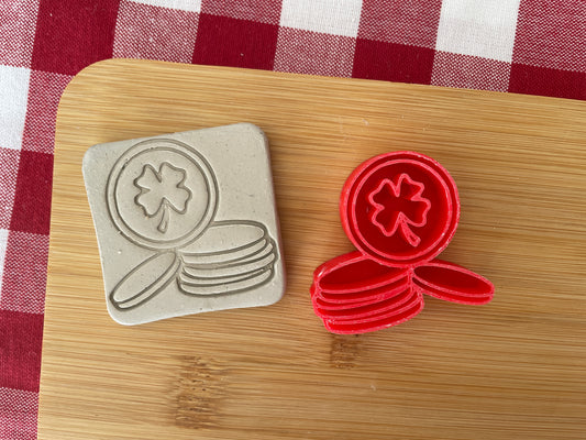 Gold Coins Pottery Stamp - January 2026 - Irish Themed Mystery Box, multiple sizes available