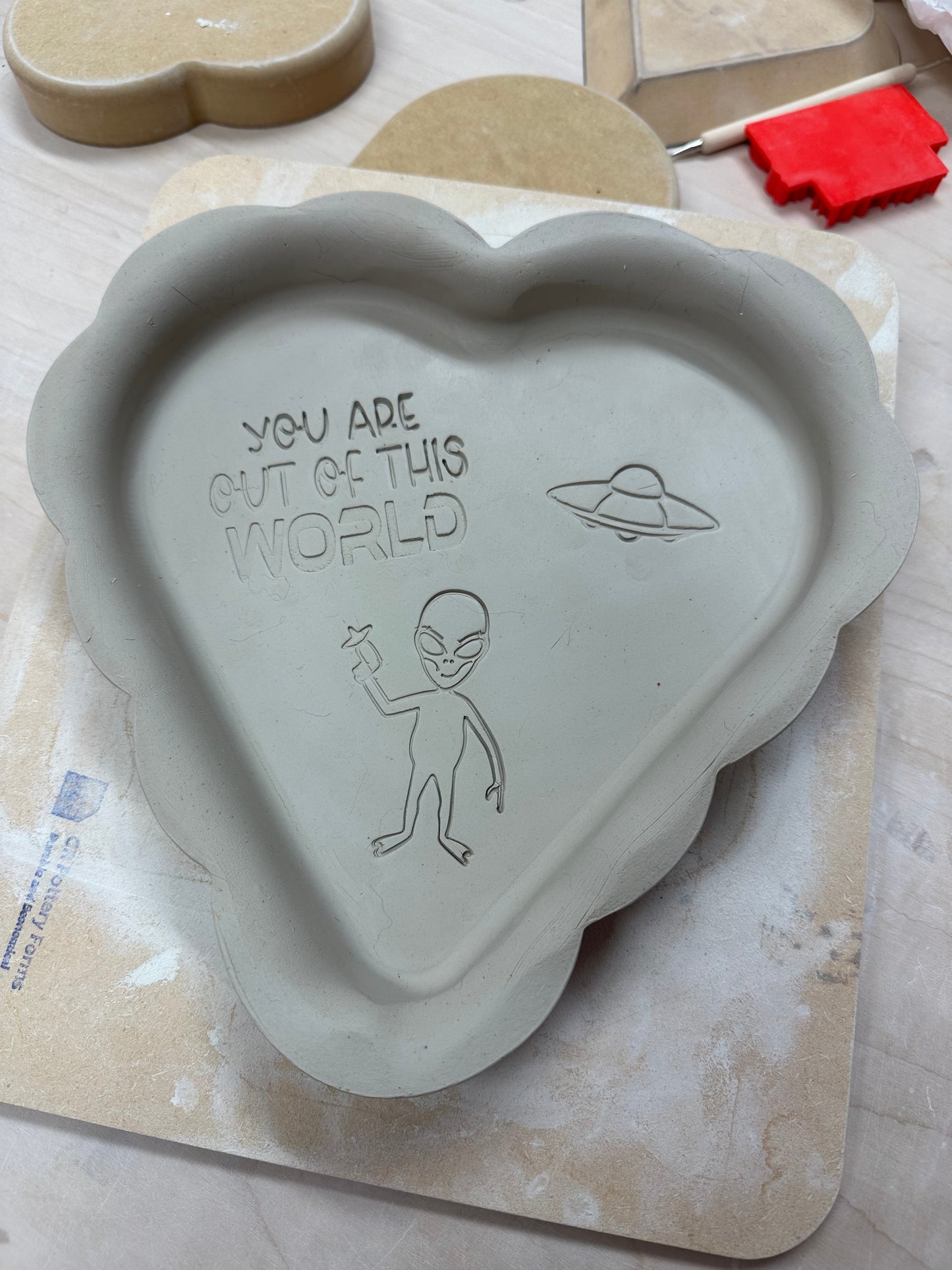 "You are out of this World" word stamp - plastic 3D printed, multiple sizes, Punny Valentine