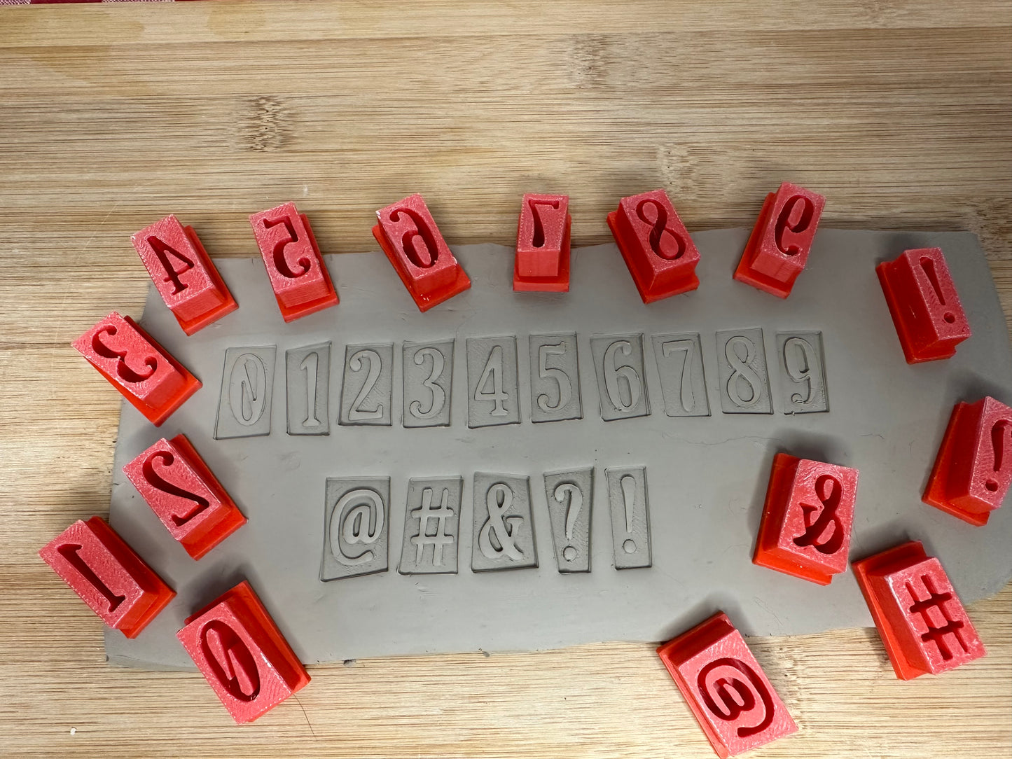 Alphabet Pottery Stamp Set - Mid Century Modern Font, multiple sizes, Letters and/or Numbers