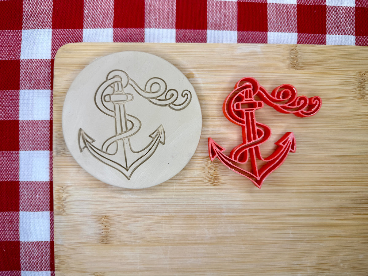 Maritime Anchor with rope Pottery Stamp - August 2026 - Pirate Themed Mystery Box, multiple sizes available