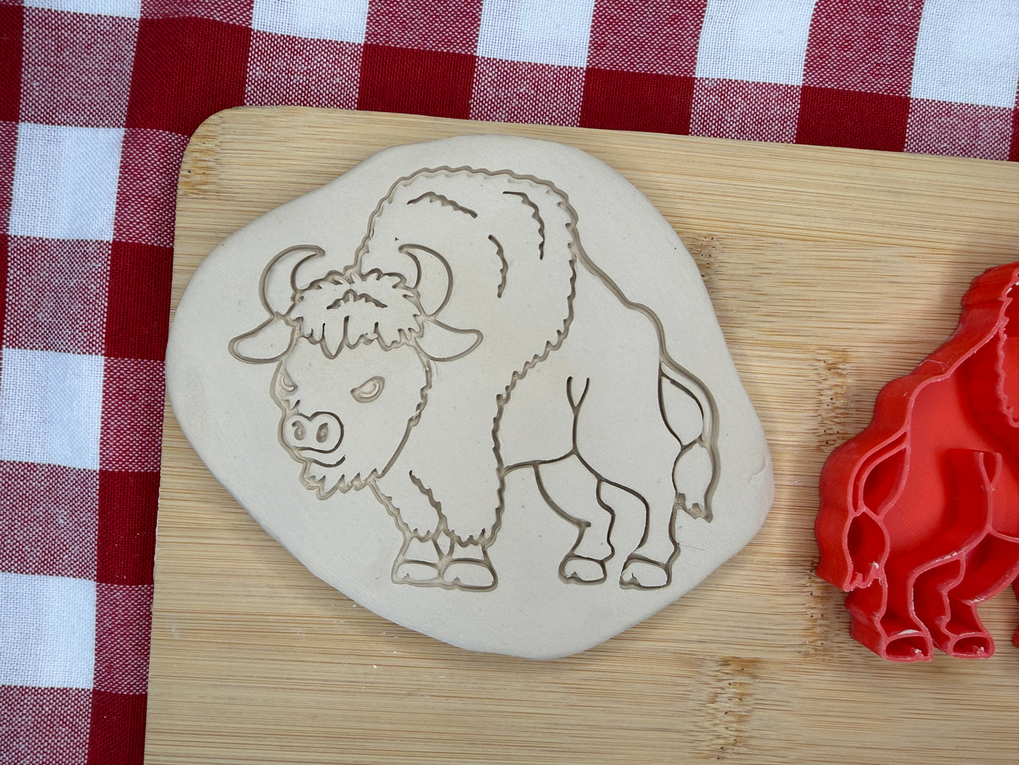 Buffalo Pottery Stamp with optional cookie cutter - May 2026 - Animals That I Haven't Yet Made Themed Mystery Box, multiple sizes available