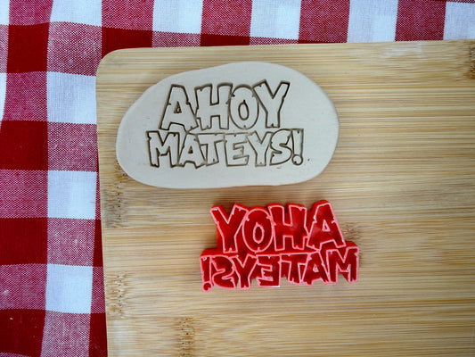 "AHOY MATEYS!" - Word Pottery Stamp - August 2026 - Pirate Themed Mystery Box, multiple sizes available