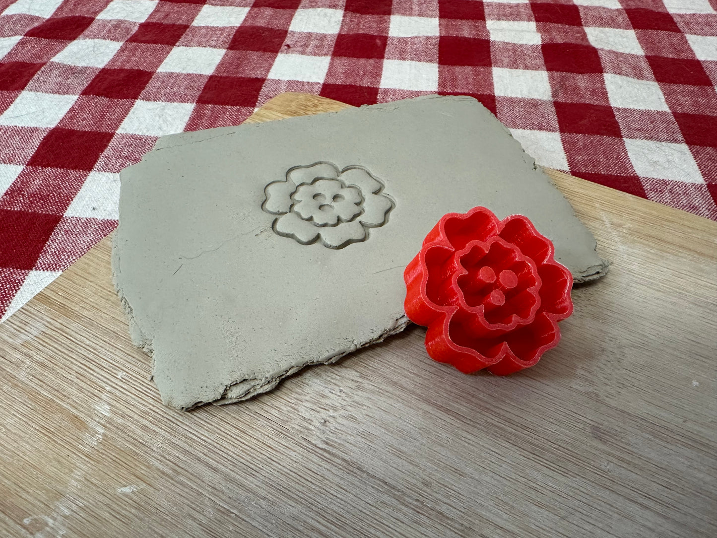 Jungle Flower Stamp, plastic 3D printed, multiple sizes