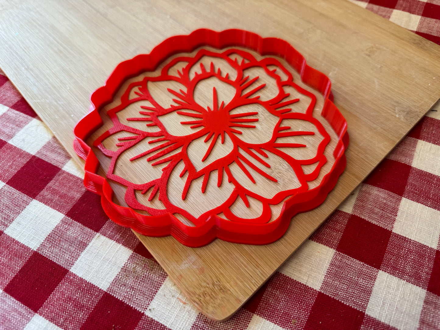 Flower Bunch Pottery Stamp or Stencil w/ optional cutter - Plastic 3d printed, multiple sizes available