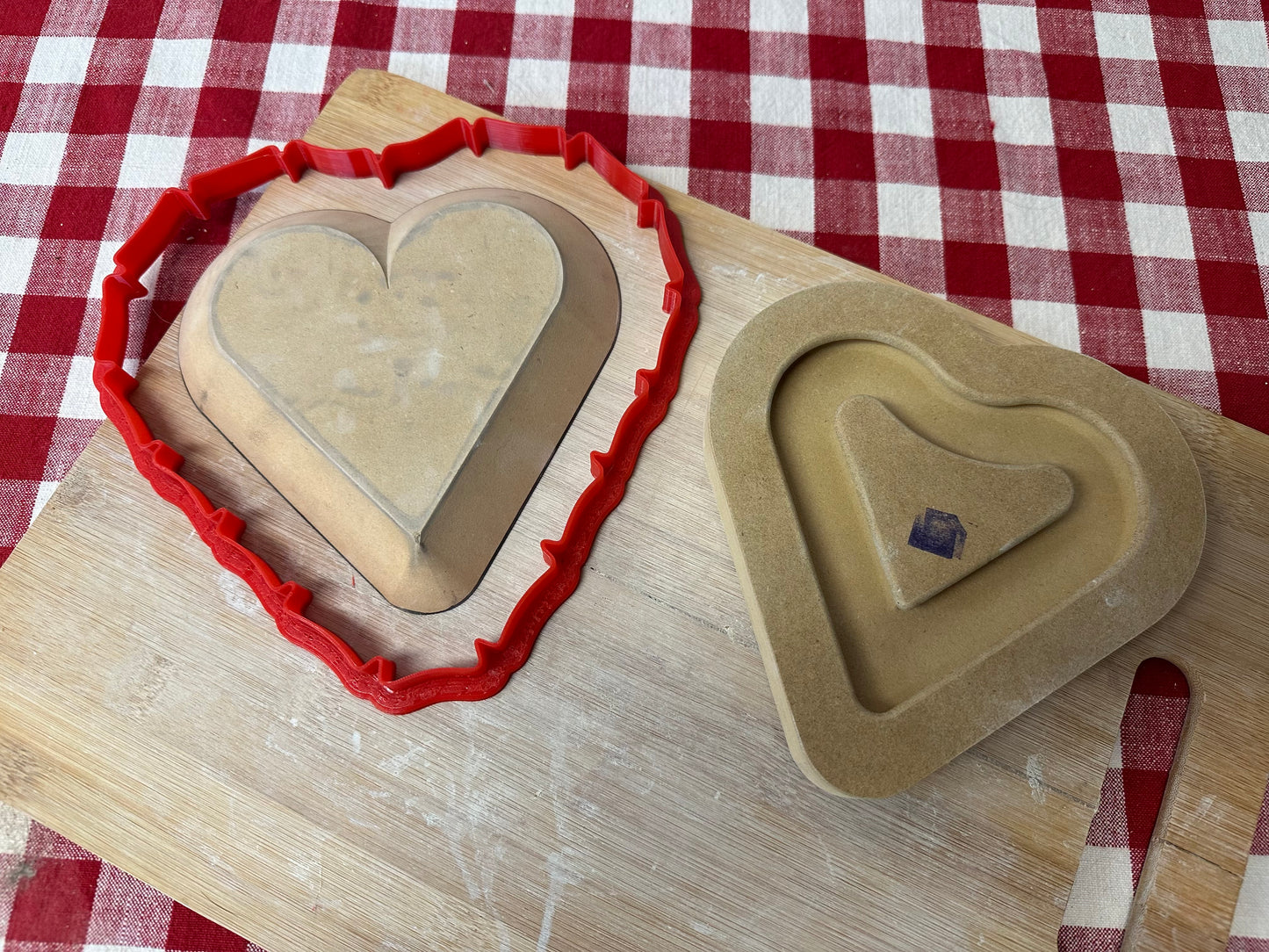 NEW Ruffle Edge Heart Clay Cutter, made to match OG and Wallie heart GR Pottery form - pottery tool, multiple sizes