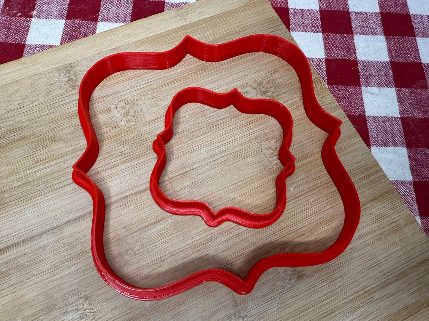 Fancy Square, Clay Cutter - plastic 3D printed, pottery tool, multiple sizes