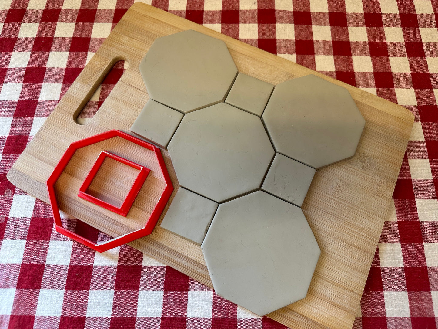 DIY Ceramic Tiles - Octagon and Square shape, Clay Cutter - plastic 3D printed, multiple sizes