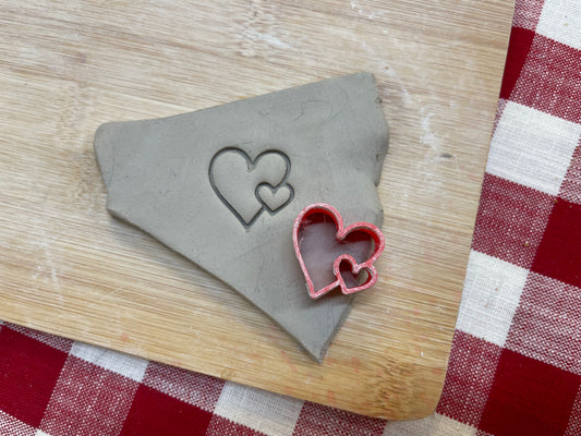 Pottery Stamp, double Heart mini design, January 2021 stamp of the month