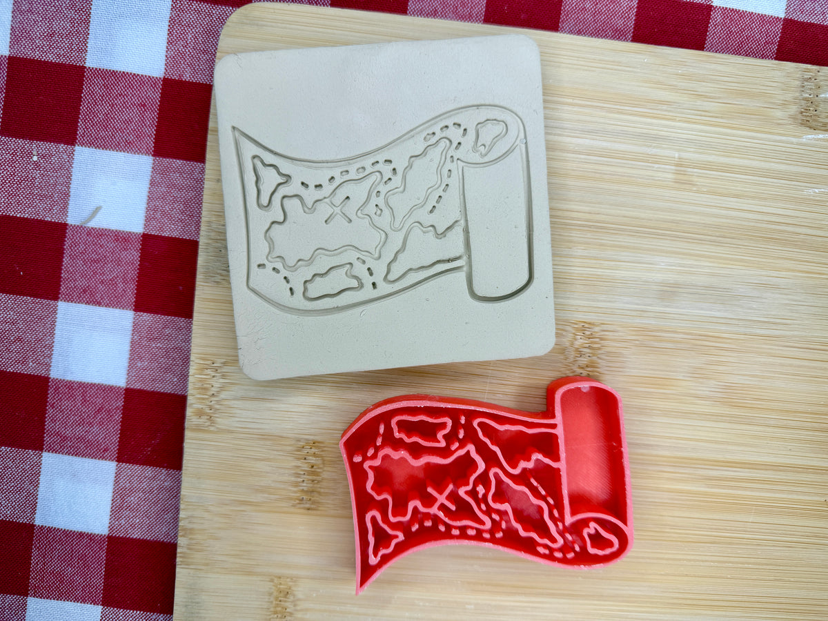 Treasure Map Pottery Stamp - August 2026 - Pirate Themed Mystery Box, multiple sizes available