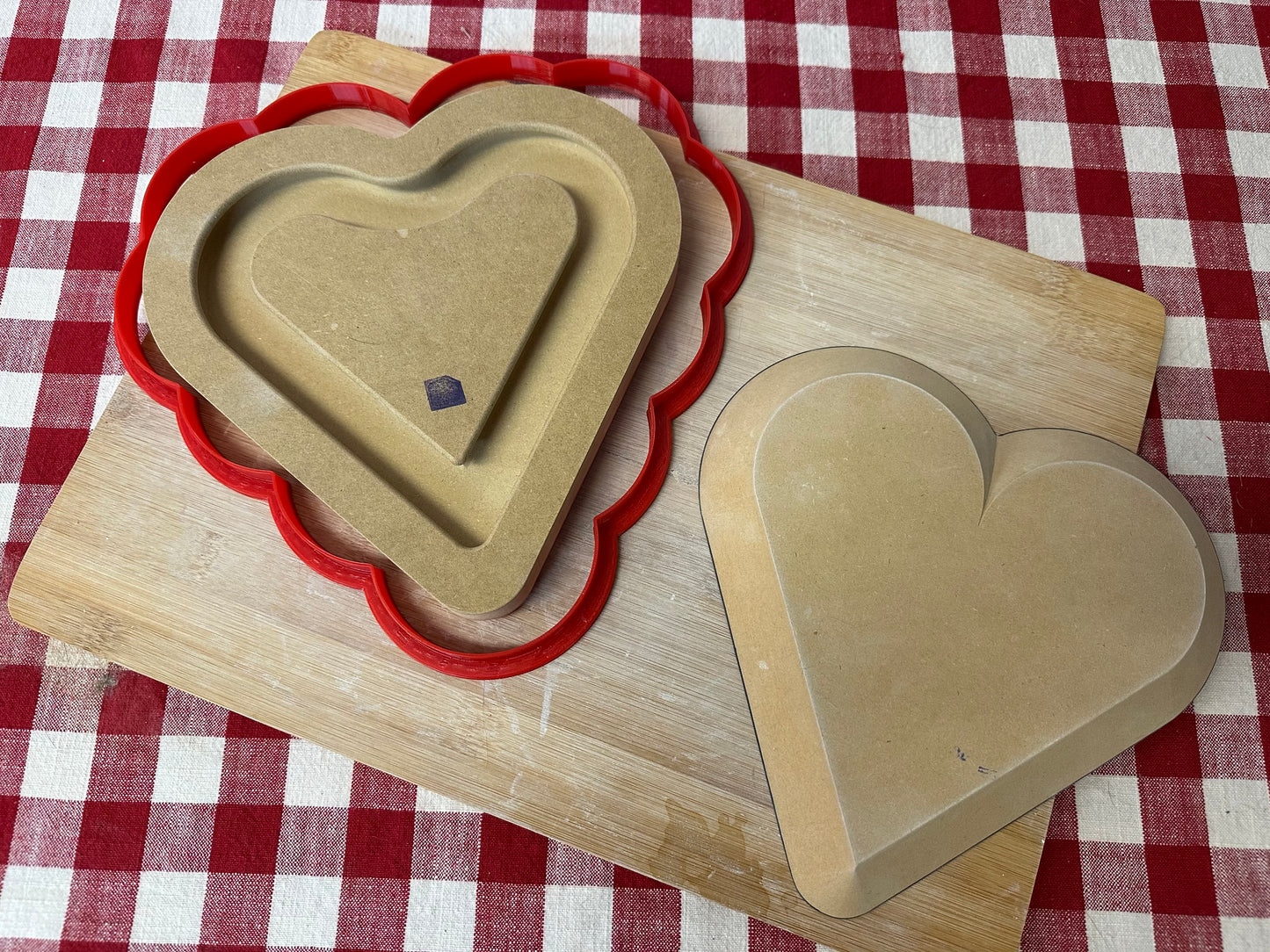 NEW Loose Scallop Edge Heart Clay Cutter, made to match OG and Wallie heart GR Pottery form - pottery tool, multiple sizes