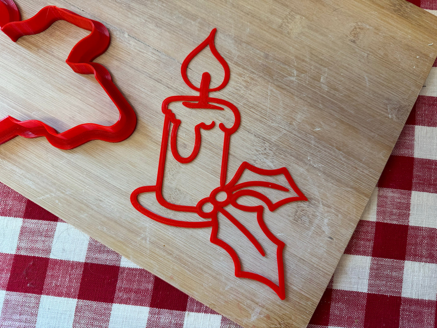 Candle design, pottery stamp or stencil w/ optional cutter -  plastic 3D printed, multiple sizes