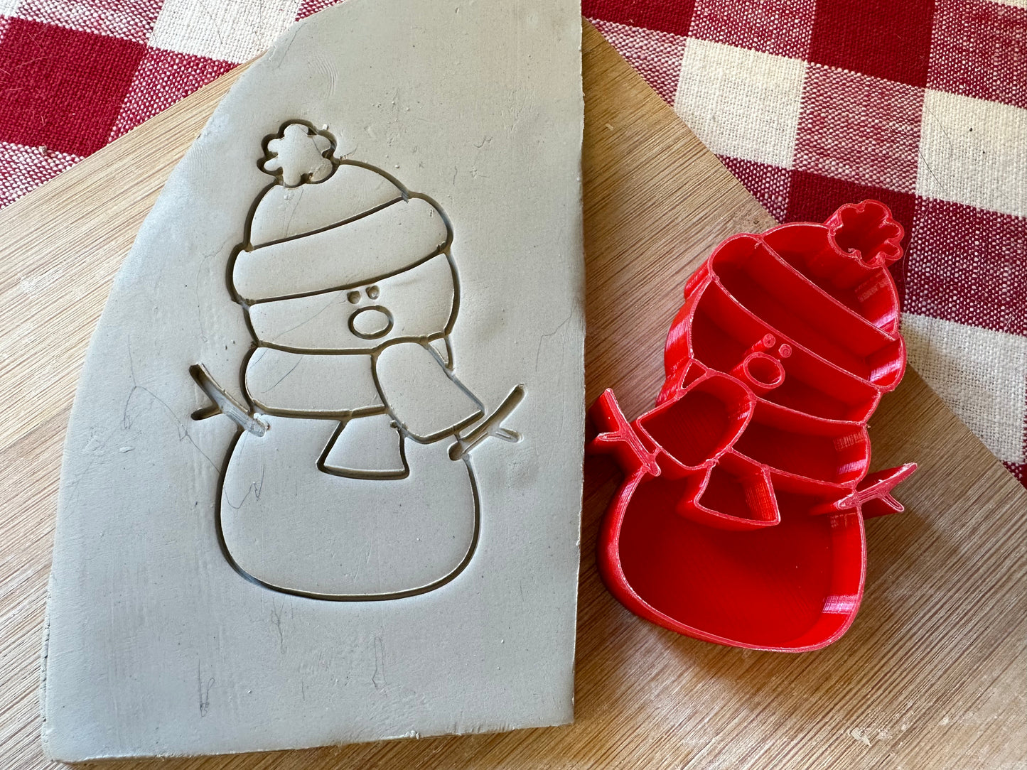 2023 Snowman pottery stamp - plastic 3D printed, multiple sizes available