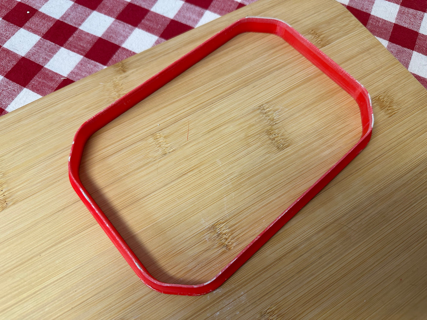 Plaque Rectangle with Clipped Corners, Clay Cutter - plastic 3D printed, coordinates with new number cutters