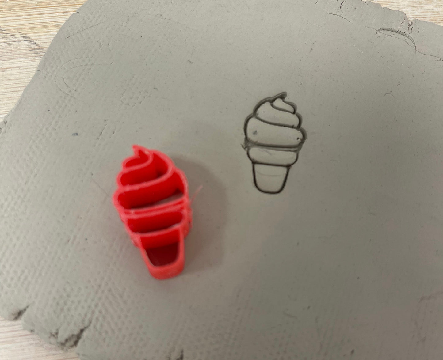 Soft Serve Ice Cream Mini Pottery Stamp - March 2023 Stamp of the Month, multiple sizes