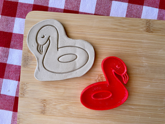 Flamingo Pool Floatie Pottery Stamp - April 2026 - Beach Themed Mystery Box, multiple sizes available