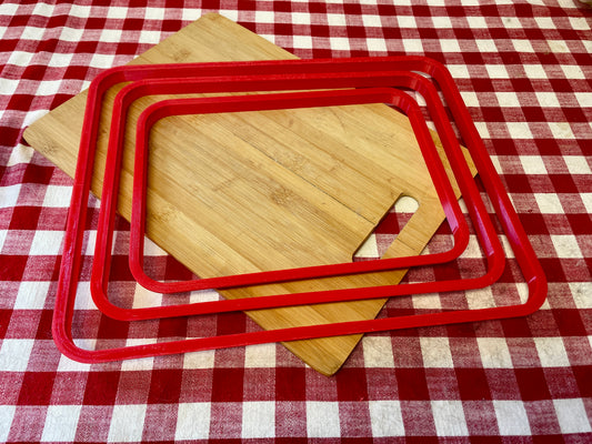 Plain Rectangle w/ 1" Rounded Corners, Clay Cutter - plastic 3D printed, pottery tool, multiple sizes