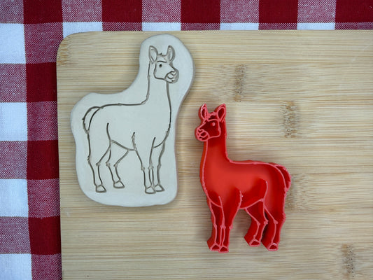 Llama Pottery Stamp with optional cookie cutter - May 2026 - Animals That I Haven't Yet Made Themed Mystery Box, multiple sizes available