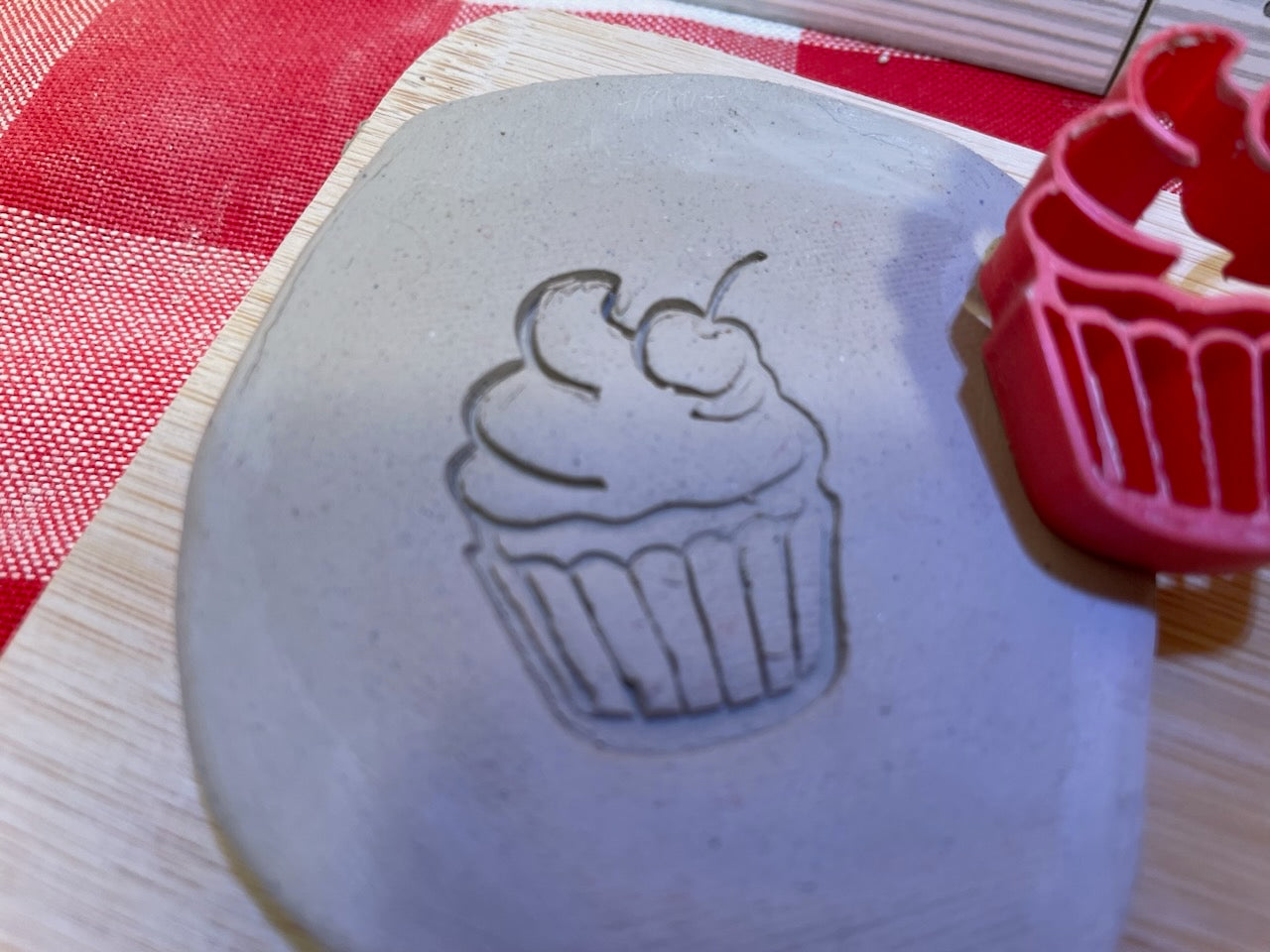 Cupcake Pottery Stamp - December 2023 mystery box, plastic 3D printed, multiple sizes