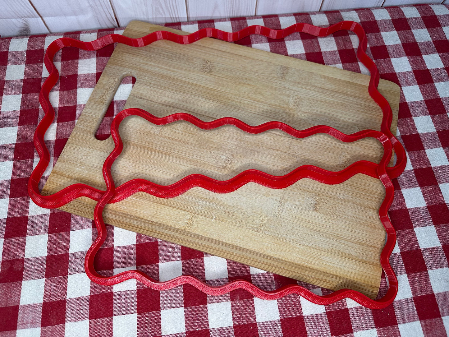Wavy edge Rectangle Clay Cutter - plastic 3D printed, pottery tool, multiple sizes