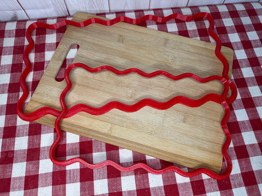 Wavy edge Rectangle Clay Cutter - plastic 3D printed, pottery tool, multiple sizes