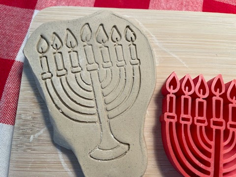 Kwanzaa Kinara candle pottery stamp - from the February 2024 mystery box, multiple sizes available