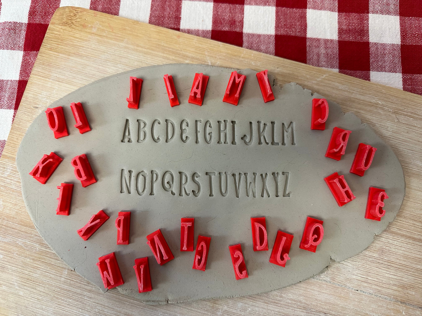 Alphabet Pottery Stamp Set - Saucy font, New for 2024