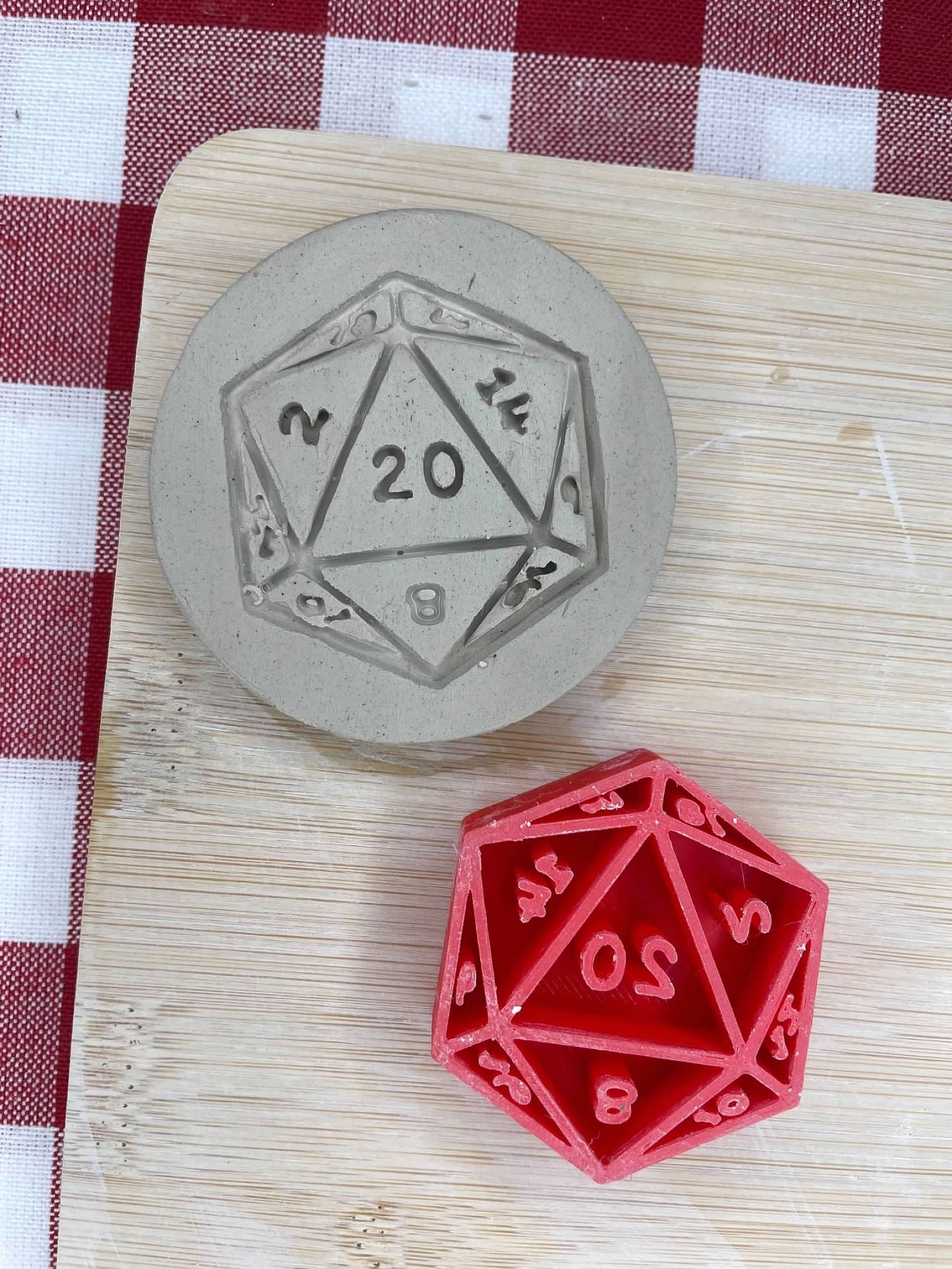 DND - 20 sided dice Icosahedron stamp, from the September 2024 Fun & Games themed mystery box - multiple sizes available, 3D printed