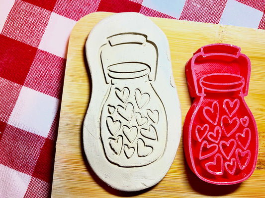 Jar Pottery Stamp - November 2025 - Hearts Themed Mystery Box, multiple sizes available