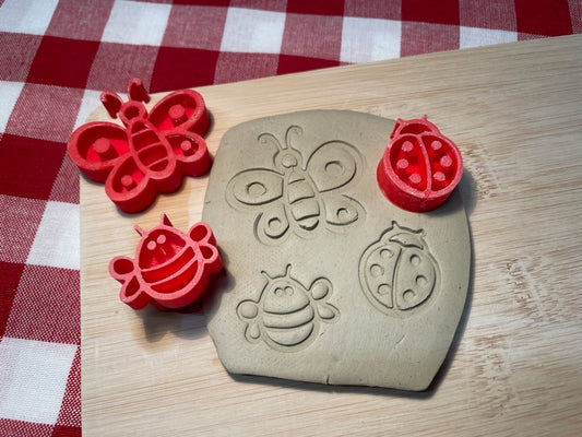 Bugs set or each - Bee, Butterfly and Lady Bug - May 2024 Mystery Box, plastic 3D printed, set of each