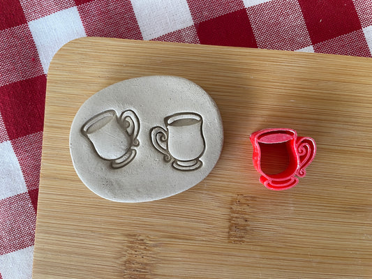 Mini Whimsical Mug Pottery Stamp - January 2026 stamp of the month, plastic 3D printed, multiple sizes