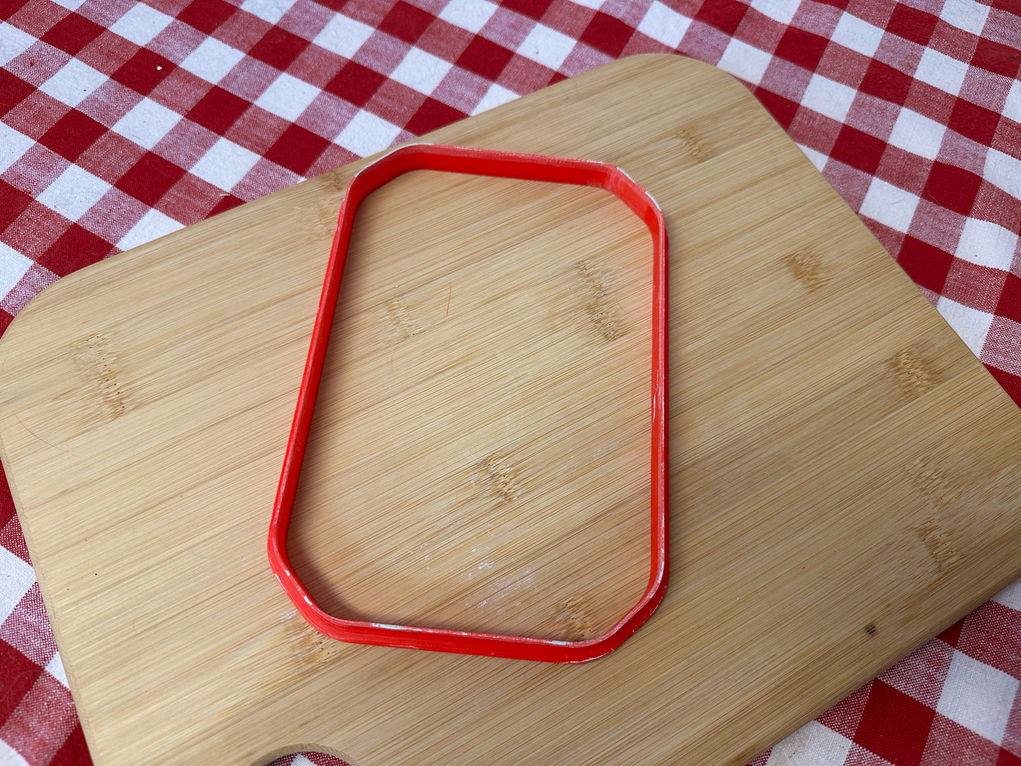 Plaque Rectangle with Clipped Corners, Clay Cutter - plastic 3D printed, coordinates with new number cutters